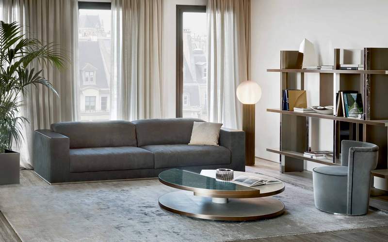 Фото 2 - Секционный диван Vogue серый 