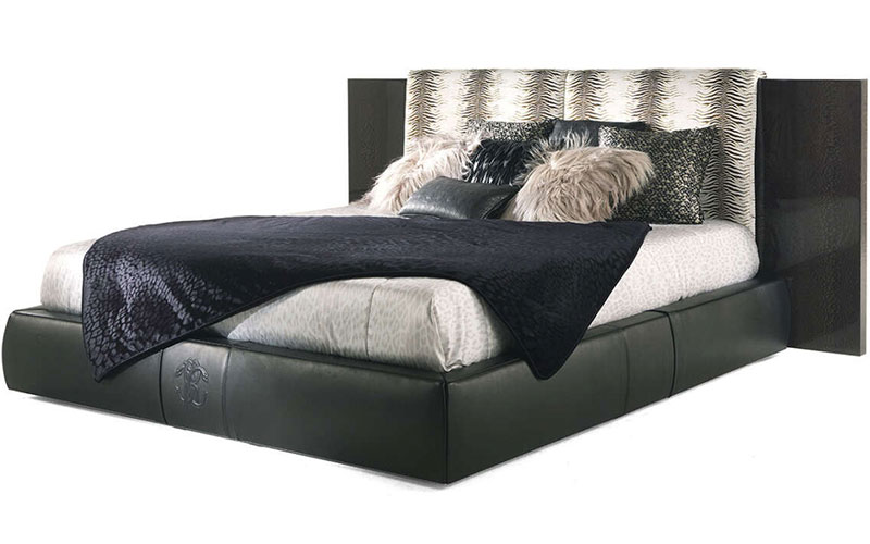 Фото 1 - Кровать Morne черная с принтом Zebrina 