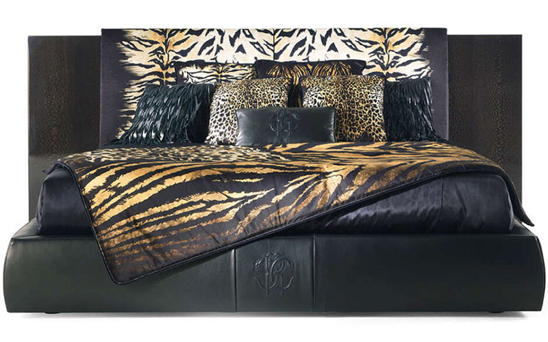 Фото 1 - Кровать Morne черная с принтом Wild Tiger 